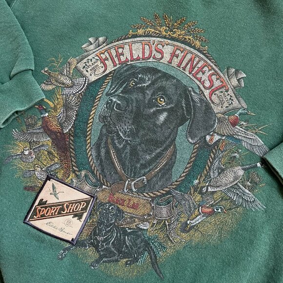 Vintage 90s Eddie Bauer "Field's Finest" Black Lab Sweatshirt - Made in USA - Picture 7 of 16